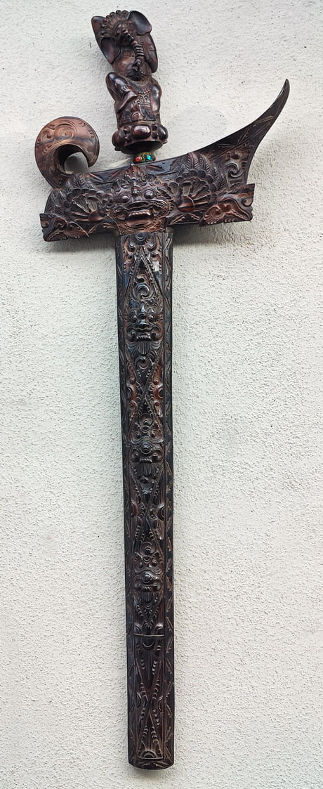 Balinese Keris with Wooden Carved Sheath