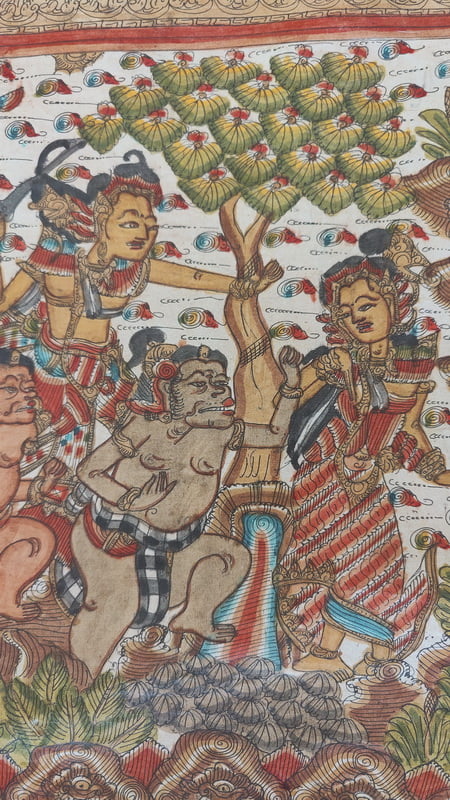 Scenes from Ramayana Balinese Hand painted Cloth