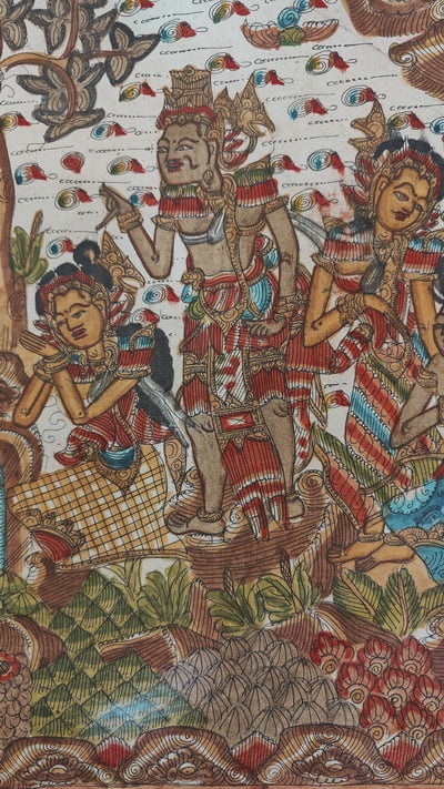 Scenes from Ramayana Hand painted Cloth