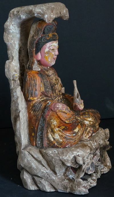 Chinese Antique Wooden Figure Kuan Yin