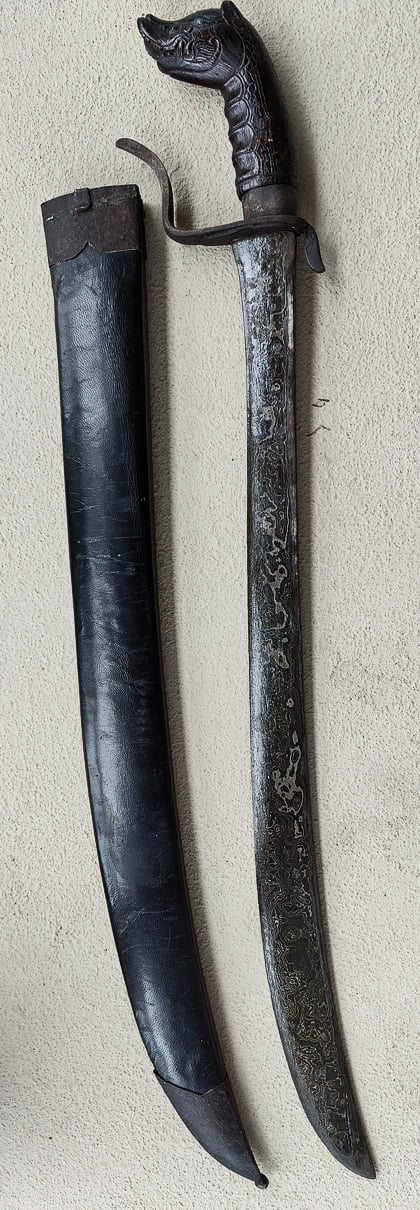 Sumatran Pedang Sword Carved Makara Grip