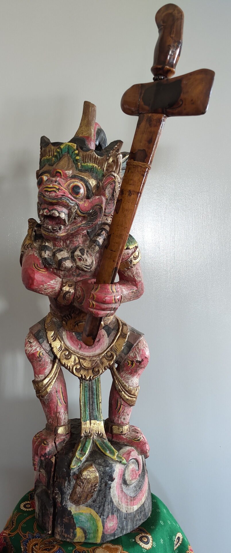 Balinese Carved Wood Hanuman Keris Holder