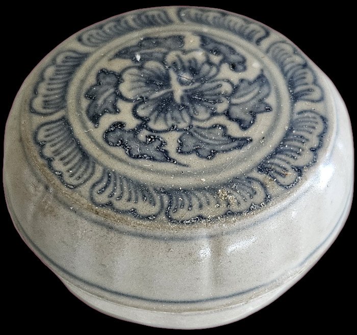 Vietnamese Ceramic Lidded Jar Mid Ming Dynasty